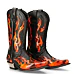 NEW ROCK Flame Biker (7921-S2) Black-Orange Černá Oranžová 46