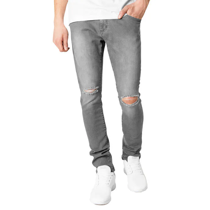 kalhoty jeans URBAN CLASSICS Slim Fit Knee Cut Denim 30