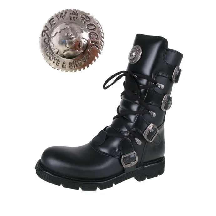 NEW ROCK Flat Classic Boot (1473-S1) Black Černá 38