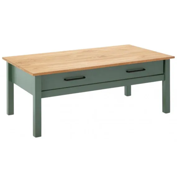 Olivově zelený borovicový konferenční stolek Marckeric Miranda 100 x 55 cm